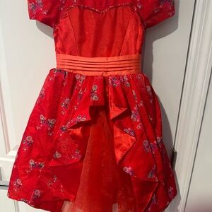 Kids Red Floral Costume Dress